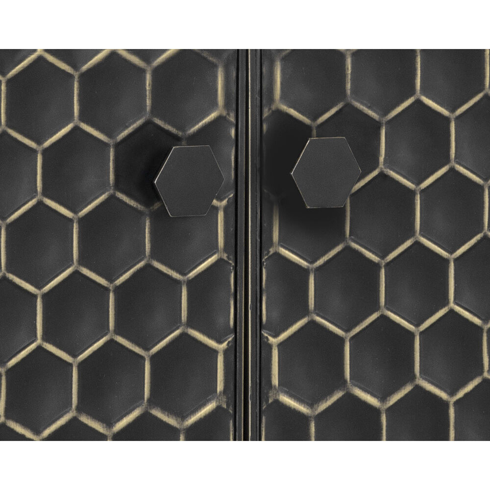 Hive 41 X 17.75 inch Black / Brass Sideboard, Small